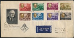 1947 Roosevelt Sor Légi FDC-n New Yorkba - Altri & Non Classificati