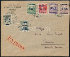 SHS 1919 Expressz Levél 6 Bélyeggel Bérmentesítve 'ZAGREB' - Petrosény Garantáltan Valódi, Flasch Garancia Bélyegzéssel - Autres & Non Classés