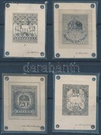 1900 Abt Henrik, Böhm János, Dörre Tivadar és Obendorf Gusztáv 1-1 Bélyegtervének Nyomdai Gyártási Fotója - Sonstige & Ohne Zuordnung