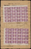 1926 Ikarusz 500K 2 Db 25-ös Tömbben átadó Jegyzéken. Ritka Belkezelési Dokumentum! / Mi 384 Blocks Of 25 On Printed Mat - Other & Unclassified