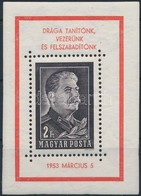 ** 1953 Sztálin Gyászblokk Látványosan Félre Fogazva (bal Oldalon 10, Jobb Oldalon 15 Mm Blokkszél) - Autres & Non Classés