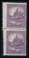 ** 1928 Pengő-fillér (II.) 16f Függőleges Pár Srégen Elfogazva, érdekes Fogazási Rendellenesség (gumitörések) - Other & Unclassified