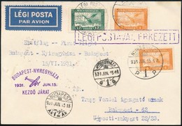 1931 Légi Levelezőlap 'BUDAPEST' - 'NYÍREGYHÁZA' - 'BUDAPEST' Első Repülés - Autres & Non Classés
