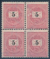 ** 1889 5kr Négyestömb összefüggő Típusokkal, Ritka (12.000) (kis Horzsolásnyom A Jobb Felső Bélyegen) - Otros & Sin Clasificación