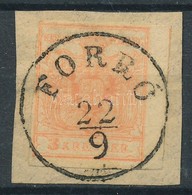 1850 3kr üreges Nyomat 'FORRÓ' - Sonstige & Ohne Zuordnung