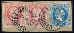 1867 2 X 5kr + 10kr ,,UJ-VIDÉK-NEUSATZ' - Otros & Sin Clasificación