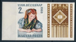 ** 1960 Bélyegnap (33.) Vágott ívszéli Szelvényes Bélyeg (4.000) - Other & Unclassified