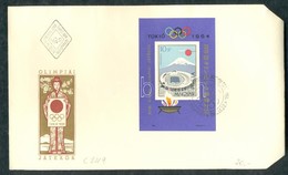 1964 Olimpia (II.)- Tokió Vágott Blokk FDC-n (5.000) - Otros & Sin Clasificación