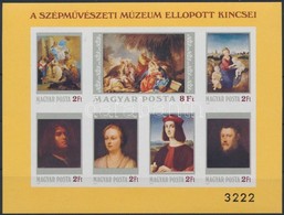 ** 1984 Festmény (XXII.) - A Szépművészeti Múzeum Ellopott Kincsei Vágott Blokk (7.000) - Otros & Sin Clasificación