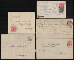 1874-1892 5 Db Küldemény Krajcáros Bélyegekkel Bérmentesítve, Közte 3 Db Tartalommal - Autres & Non Classés