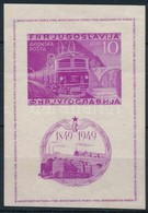 ** Jugoszlávia 1949 Vasút Vágott Blokk Mi 4 B (Mi EUR 220.-) (enyhe Rozsdafoltok / Light Stain) - Autres & Non Classés