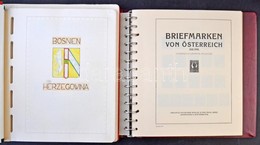 Ausztria Gyűrűs Album Filázott Lapokkal 1940-ig, Tokkal + Bosznia-Hercegovina Rugós Album Filázott és Néhány Előnyomott  - Otros & Sin Clasificación
