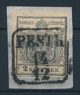 1850 2kr HP I  Fekete, ívszéli Nyomat 'PESTH' Certificate: Steiner - Other & Unclassified