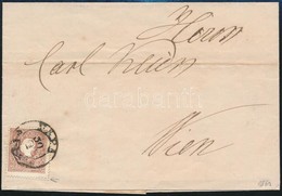 1860 10kr II. Alul Ollóval Vágva Levélen 'PÁPA' - Wien - Sonstige & Ohne Zuordnung