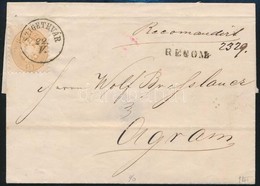 1865 Ajánlott Levél Címoldalon 15kr, Hátoldalon 2 Sérült 5kr Bérmentesítéssel 'SZIGETHVÁR' - Agram - Other & Unclassified