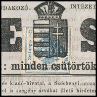 1858 Előérvénytelenített Hírlapilletékbélyeg újságcímlapon / Newspaper Front Page With Precancelled Newspaper Duty Stamp - Otros & Sin Clasificación