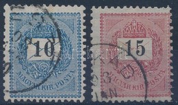 O 1889 10kr, 15kr E Fog, Sztereo Jegyű Bélyegek! - Autres & Non Classés