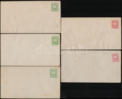 1874 5 Db Használatlan Díjjegyes Boríték Klf Vízjelekkel (3 X 3kr, 2 X 5kr) - Sonstige & Ohne Zuordnung