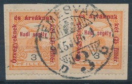 1915 Hadisegély 2 X 3f Kivágáson, Az Egyik II. Típusú ,,TEMESVÁR' - Otros & Sin Clasificación