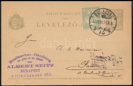 1903 Díjkiegészített Díjjegyes Levelezőlap Párizsba - Other & Unclassified