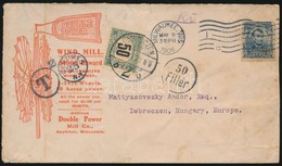 1906 Levél Az USA-ból '50 Fillér' Portóbélyegzéssel és Portóval / Cover From Milwaukee With 50f Postage Due - Otros & Sin Clasificación