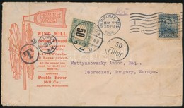 1906 Levél Az USA-ból '50 Fillér' Portóbélyegzéssel és Portóval / Cover From Milwaukee With 50f Postage Due - Altri & Non Classificati