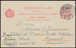 1913 Díjjegyes Levelezőlap Romániába - Other & Unclassified