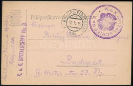 1915 Tábori Posta Levelezőlap 'K.u.k. SPITALSCHIFF No.3.' + 'HP 300' - Sonstige & Ohne Zuordnung