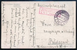 1917 Tábori Posta Képeslap Hajópostával / Field Postcard 'S.M.S. Habsburg' + 'MFP POLA' - Altri & Non Classificati