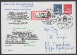 PU 45 D 2/01 "Eisenbahnromantik", Mit Pass. Sonder-R-Zettel Gelaufen - Enveloppes Privées - Oblitérées