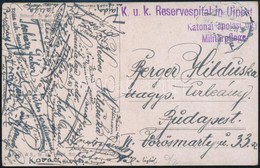 1917 Tábori Posta Képeslap Az Orvosok, ápolók és Betegek Aláírásaival 'K.u.k. Reservespital In Ujpest' - Other & Unclassified