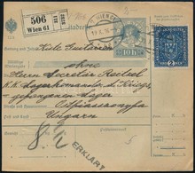 1916 Osztrák Szállítólevél Az Az Ostffyasszonyfai Hadifogolytáborba Küldve, Ott 15f Portózva - Other & Unclassified