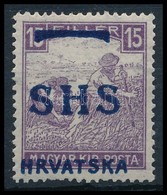 ** SHS 1918 Arató 15f Eltolódott Felülnyomással / Mi 71 With Shifted Overprint. Signed: Bodor - Other & Unclassified