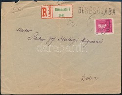 1936 Ajánlott Levél BÉKÉSCSABA Vasúti Vonalbélyegzéssel Dobozra - Other & Unclassified