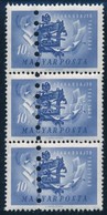 ** 1948 Centenárium 10f Függőleges 3-as Csík Megsemmisítő Lyukasztással - Other & Unclassified