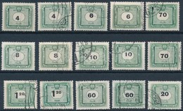 O 1953 50 éves A Magyar Portóbélyeg 15 Db Bélyeg Eltolódott értékszámokkal - Other & Unclassified