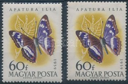 ** 1959 Lepke 60f Lemezhibás Bélyeg + Támpéldány - Altri & Non Classificati