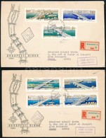 1964 Budapest Hídjai Vágott Sor Ajánlott 2 Db FDC-n (15.000) / Mi 2071-2077 Imperforate Set On 2 Registered FDC's - Autres & Non Classés