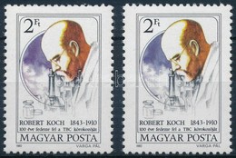 ** 1982 Robert Koch 2 Db Bélyeg Erős Színeltéréssel - Other & Unclassified