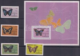 ** Antigua és Barbuda / Barbuda 1985 Lepkék Sor Mi 806-809 + Blokk 94 - Autres & Non Classés