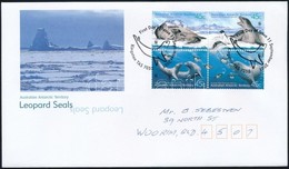 2001 WWF: Leopárdfóka Négyestömb Mi 145-148 FDC-n - Other & Unclassified