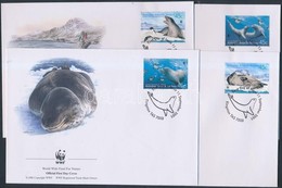 2001 WWF: Leopárdfóka Sor Mi 145-148 4 FDC-n - Sonstige & Ohne Zuordnung