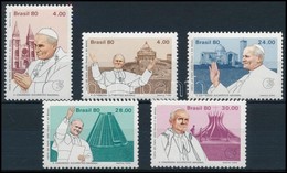 ** 1980 II. János Pál Pápa Sor,
Pope John Paul II Set
Mi 1771-1775 - Otros & Sin Clasificación