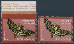 O 1975 Lepke Mi 2436 Felül Fogazatlan Bélyeg + Támpéldány / Imperforate Above - Otros & Sin Clasificación