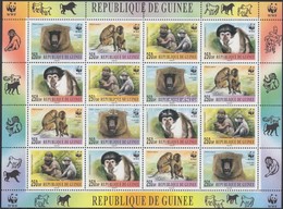 ** Guinea 2000 WWF Majmok 4 Sort Tartalmazó ívben - Sonstige & Ohne Zuordnung