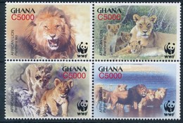 ** 2004 WWF: Oroszlán Négyestömb + Sor 4 FDC-n Mi 3701-3704 - Other & Unclassified