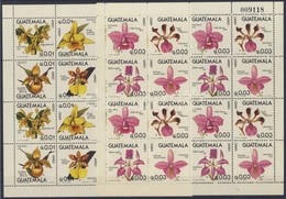 ** 1978 Orchideák 4-4 Négyesblokkot Tartalmazó Hajtott Kisívpár Mi 1101-1108 - Autres & Non Classés