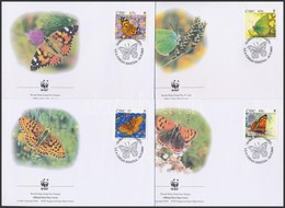 2005 WWF: Lepkék Sor 4 Db FDC-n Mi 1652-1655 - Andere & Zonder Classificatie