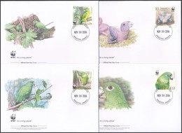 ** 2006 WWF: Pirostükrös Amazon Sor Mi 1122-1125 + 4 Db FDC-n - Sonstige & Ohne Zuordnung