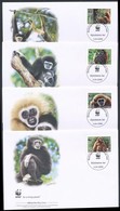 2008 WWF: Majmok Sor Mi 2062-2065 A 4 Db FDC-n - Otros & Sin Clasificación